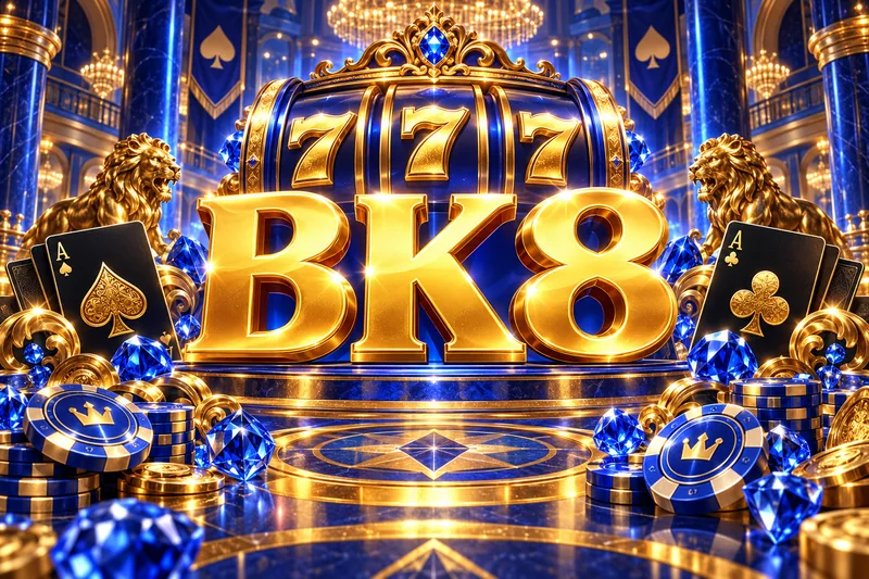 bk8 brand artwork in a gold and jewel casino scene — original concept illustration