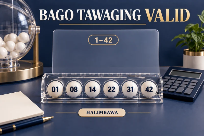 Orihinal na ilustrasyong lottery: Selection validity. Mga halimbawang label, hindi aktuwal na result.